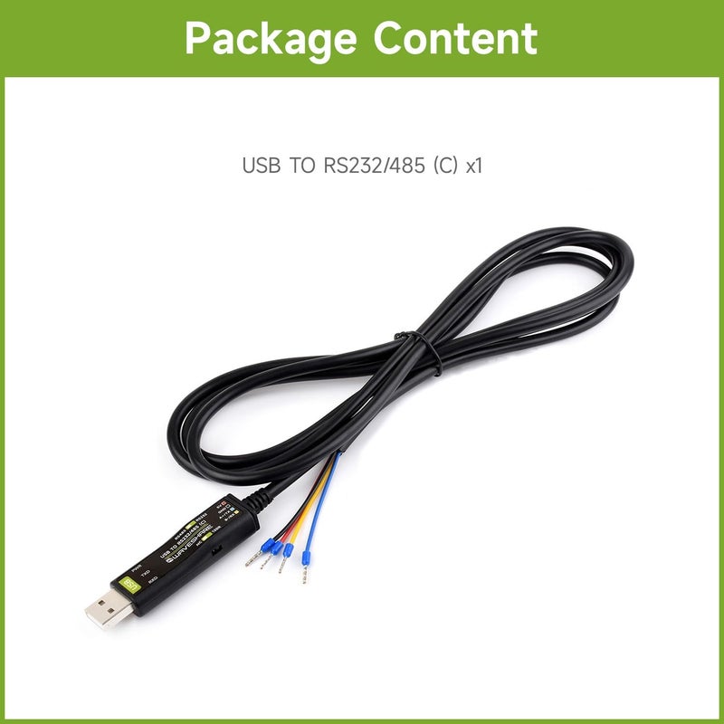 Waveshare Wavesahre USB to RS232/485 Serial Cable, Original FT232RNL Chip, Compatible with Mac, Linux, Android, Win11/10/8.1/8/7, Onboard Power and Signal Indicators, Multi-OS Compatible & Device Applicable - Image 2